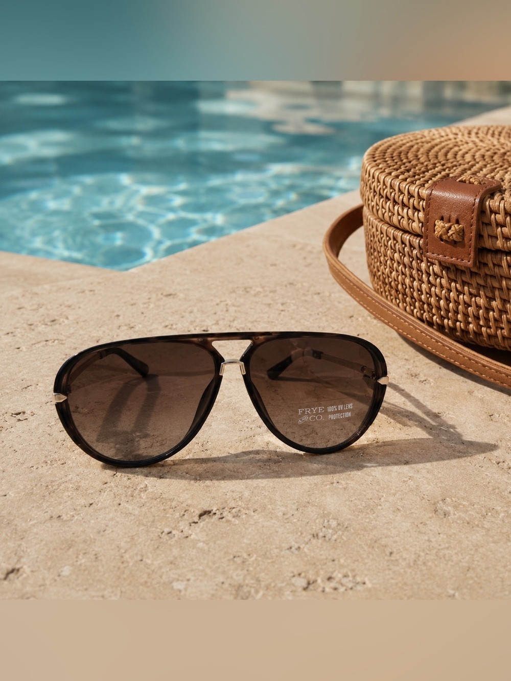FRYE & Co. Brown Aviator Sunglasses